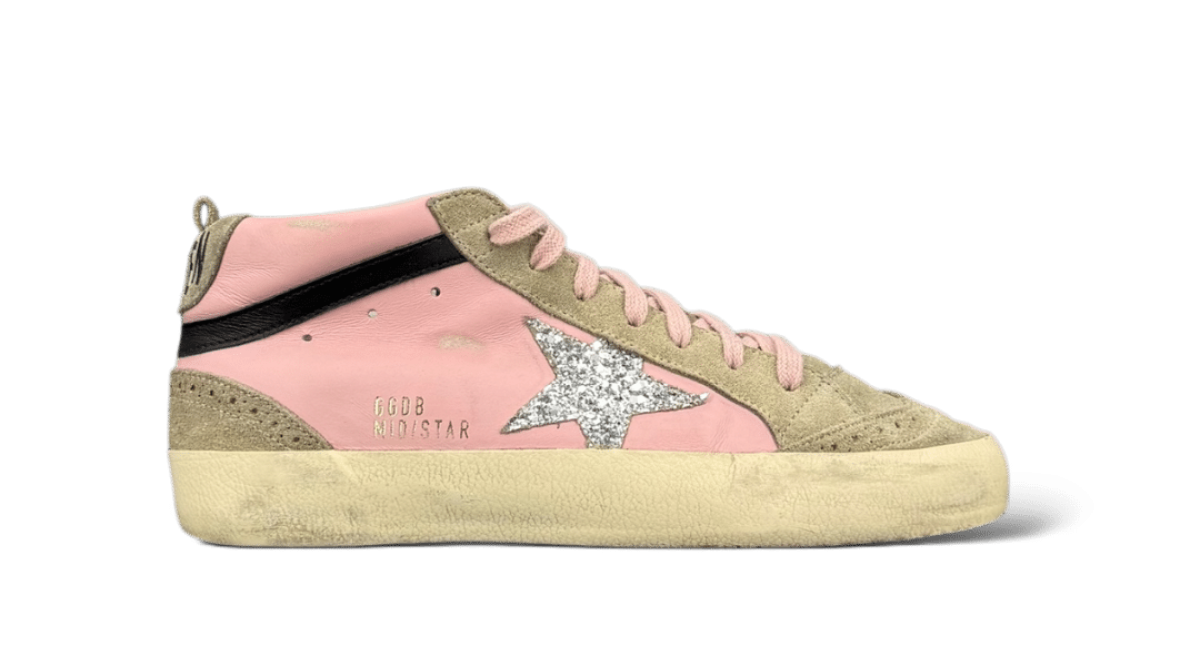 Golden Goose Mid star Rose/argent 37