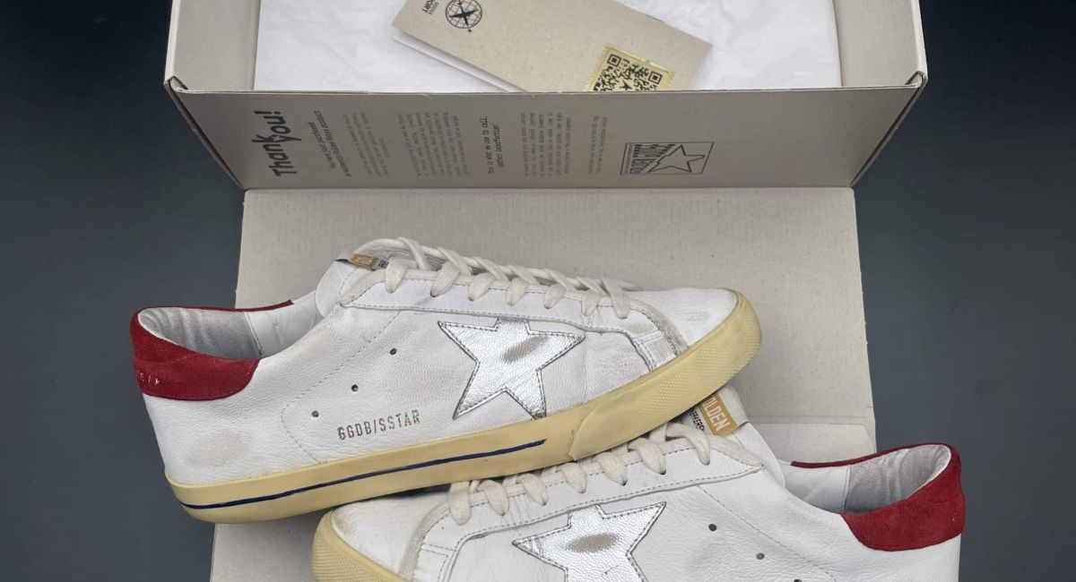 Golden Goose Super Star Blanche Argenté Rouge 42