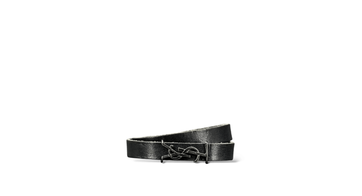 Yves Saint Laurent Bracelet double tour  / Noir / Taille Unique