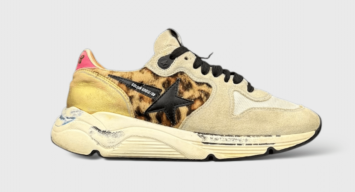 0000001168 Golden Goose Running Léopard/or/gris 36