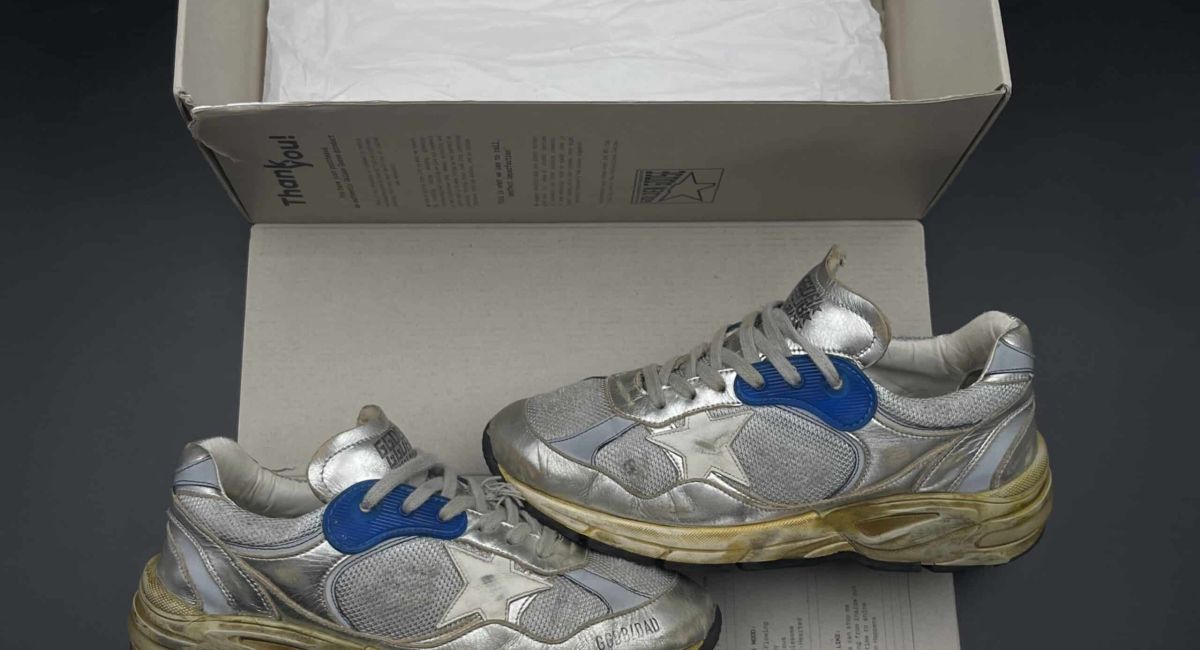 golden goose dad star argent/bleu 38