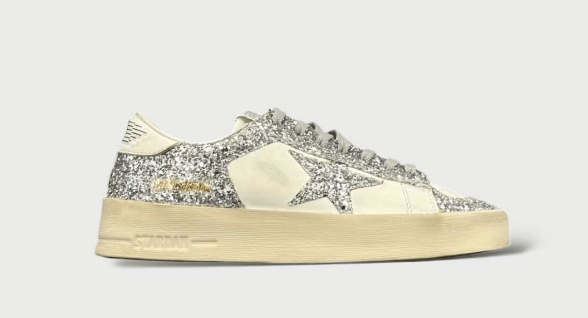 9352 Golden Goose StarDan Paillette argent/blanc 38