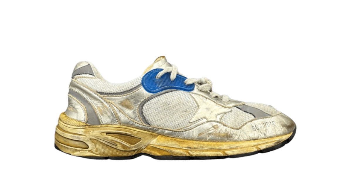 0000002326 Golden Goose Dad Star Blanc Bleu Argenté 40