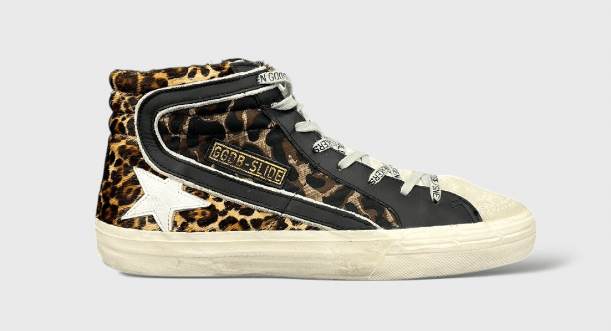7874 Golden Goose Slide Léopard/Blanc/Noir 41