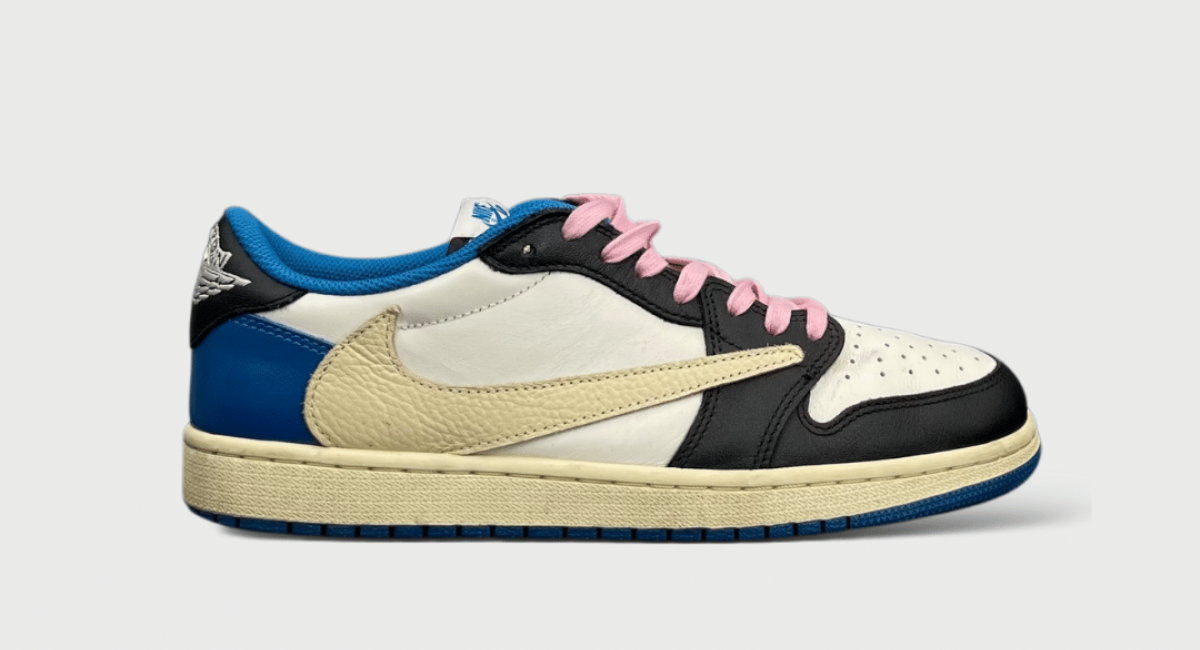 0000001240 Nike Travis Scott X Air Jordan 1 Low X Fragment Bleu/Rose/Beige 44