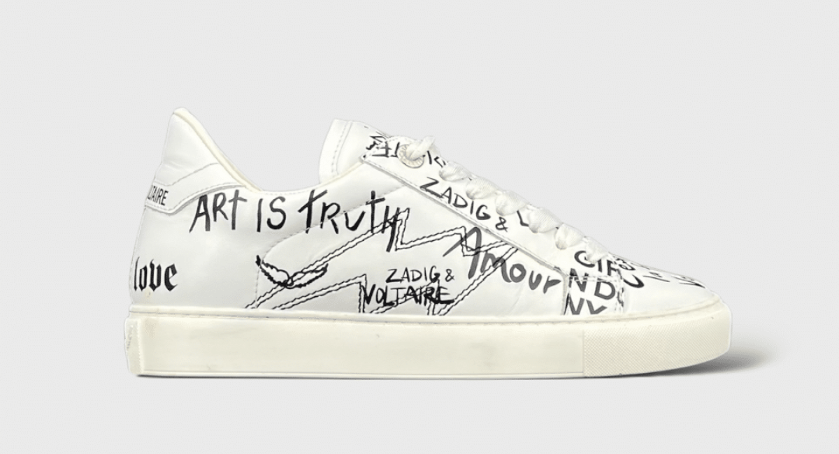 8474 Zadig et Voltaire Flash Smooth Blanc/Noir 36