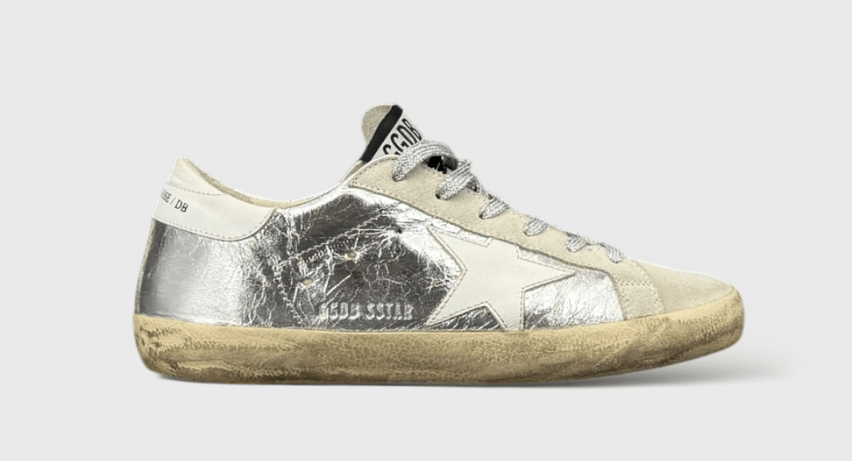 9469 Golden Goose Superstar Argenté/Blanc/Daim 36