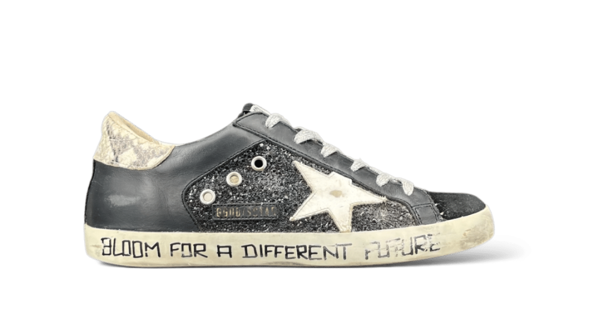 Golden Goose Super Star Paillettes/Noir/Blanc 38