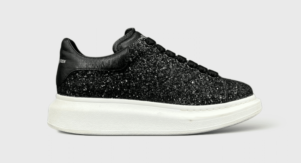 8187 Alexander Mcqueen Oversize Noir/Paillettes blanc 35,5