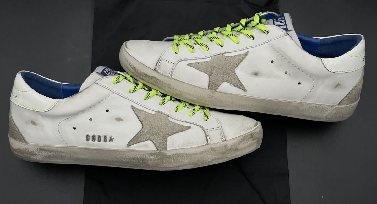 golden goose super star blanc/jaune fluo 42