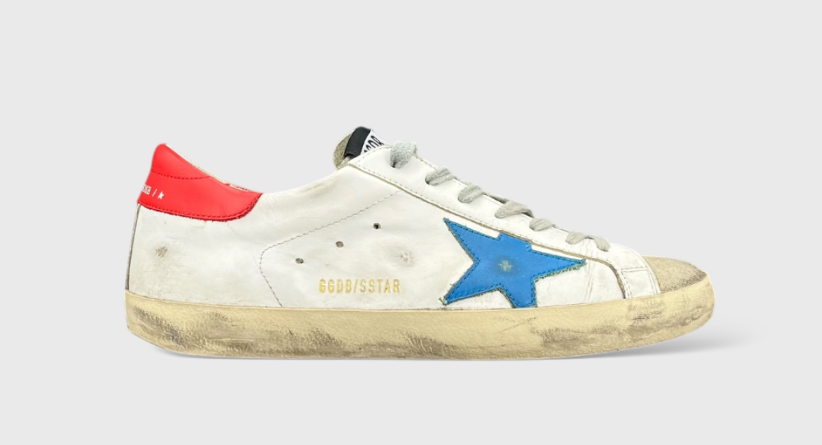0000000436 Golden Goose Super Star Blanc/Bleu/Rouge 41