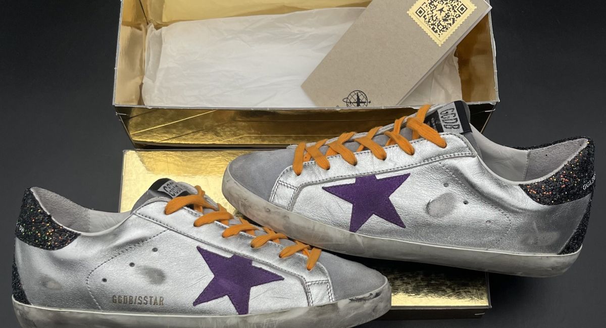 golden goose super star argent/violet 40