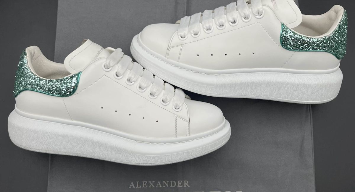 alexander Mcqueen oversize blanc/vert paillette 37