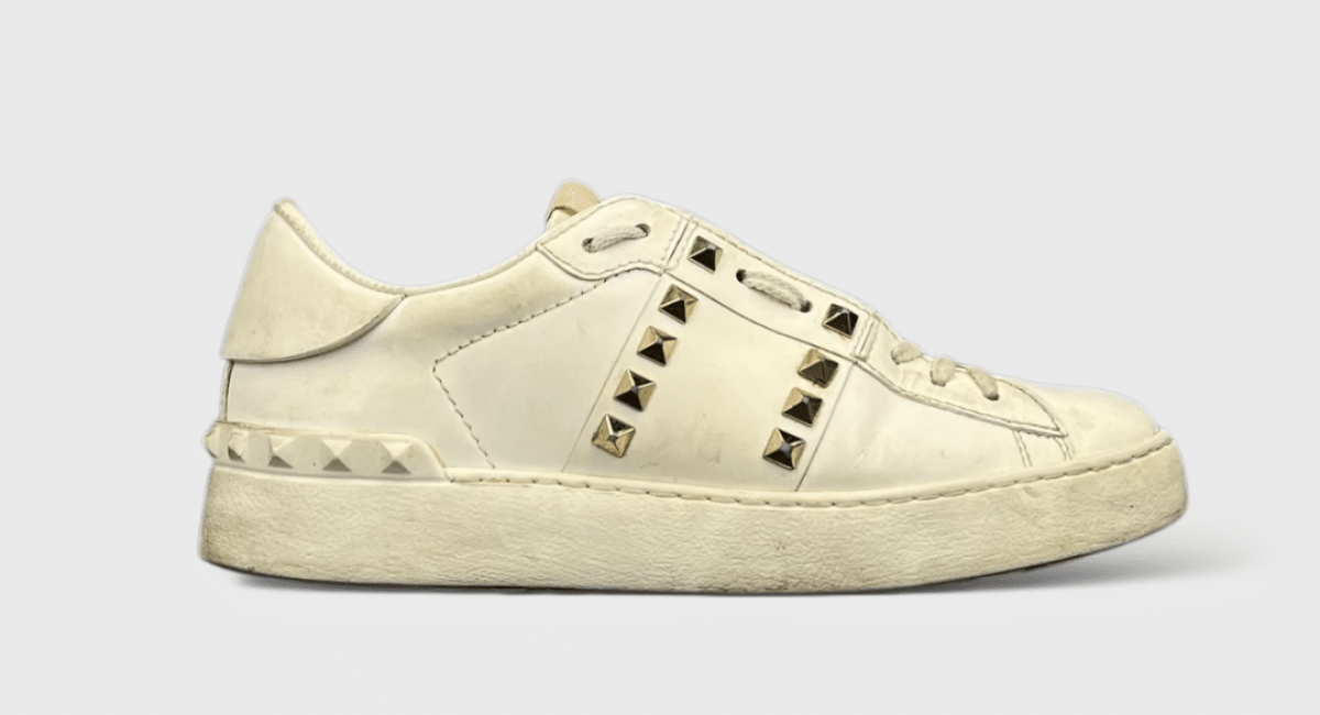 0000000720 Valentino Rockstud Blanc/Doré 36