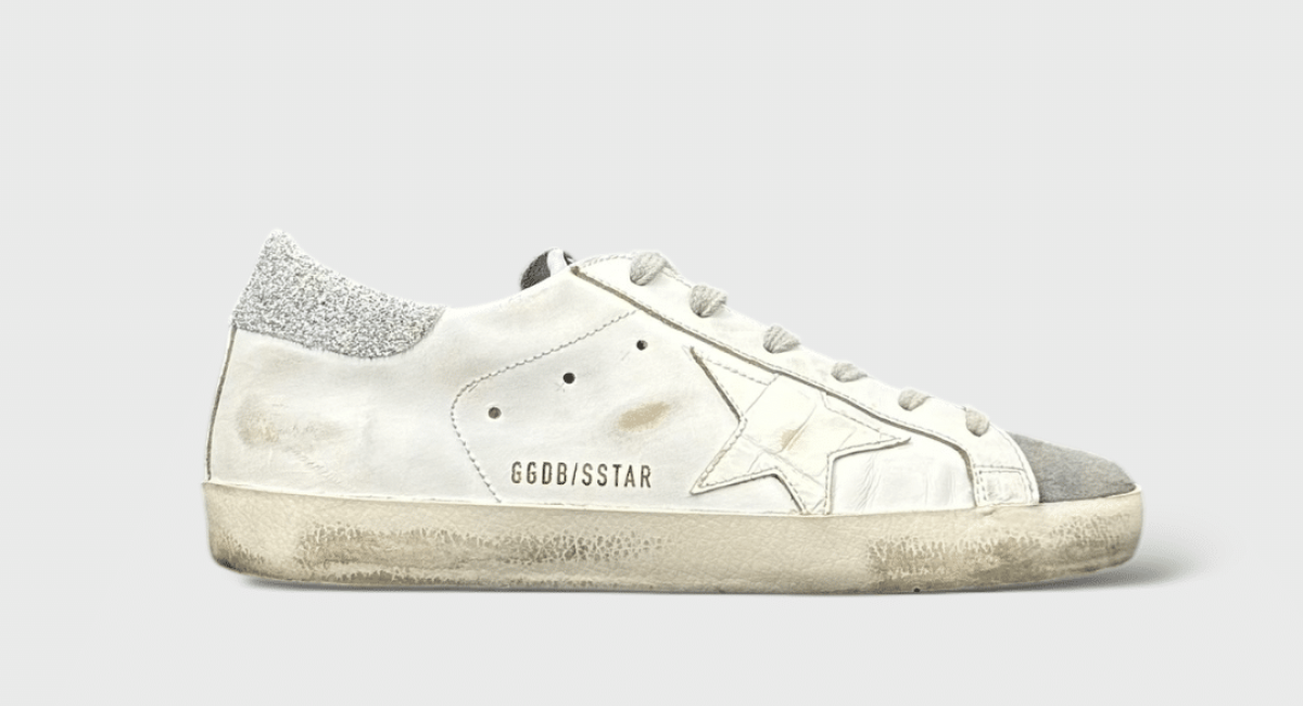 9742 Golden Goose Superstar Blanc/gris/argent 37