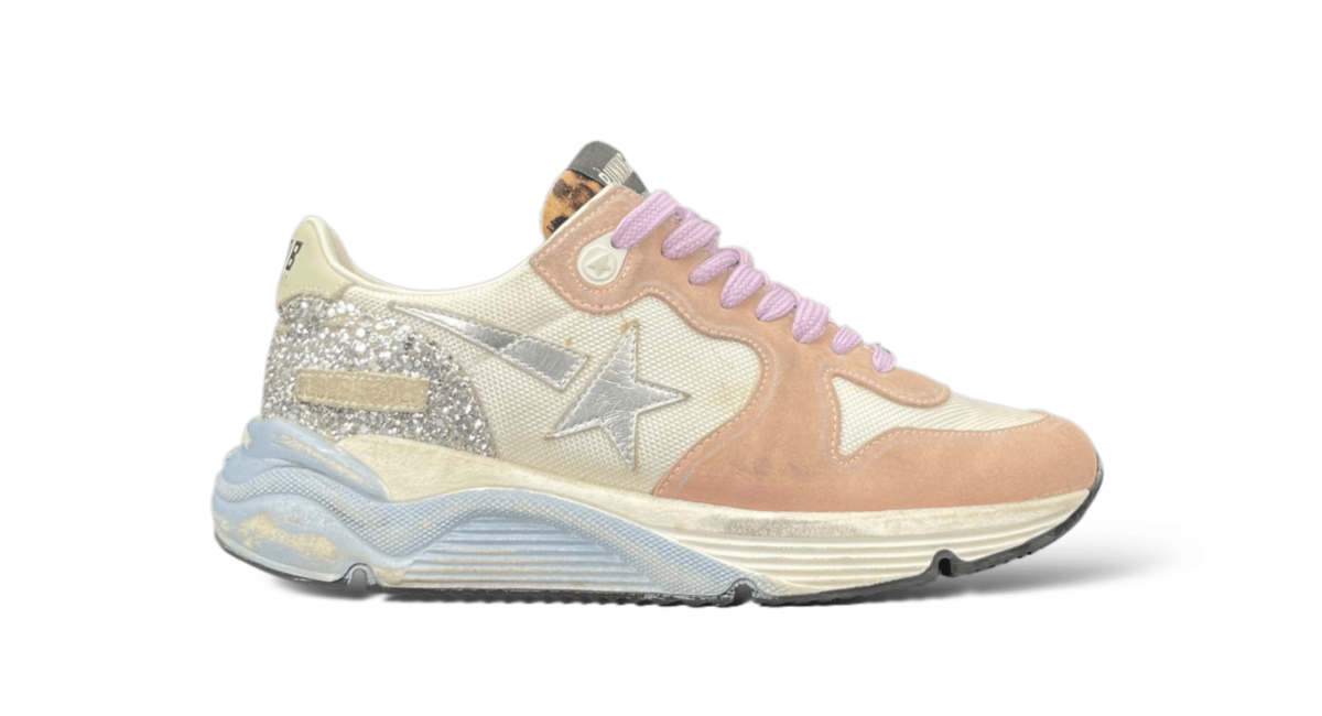 Golden Goose Running Argenté/Paillette/Saumon/Blanc 37