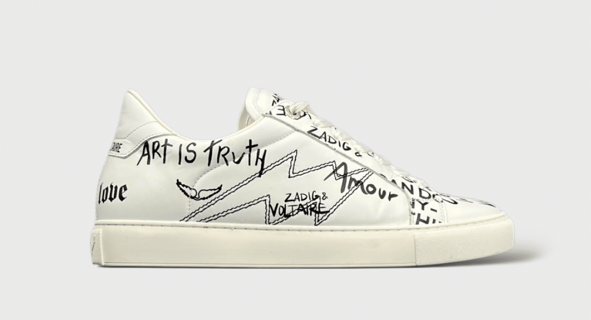 9456 Zadig & Voltaire Flash Low-Top Blanc/Noir 41