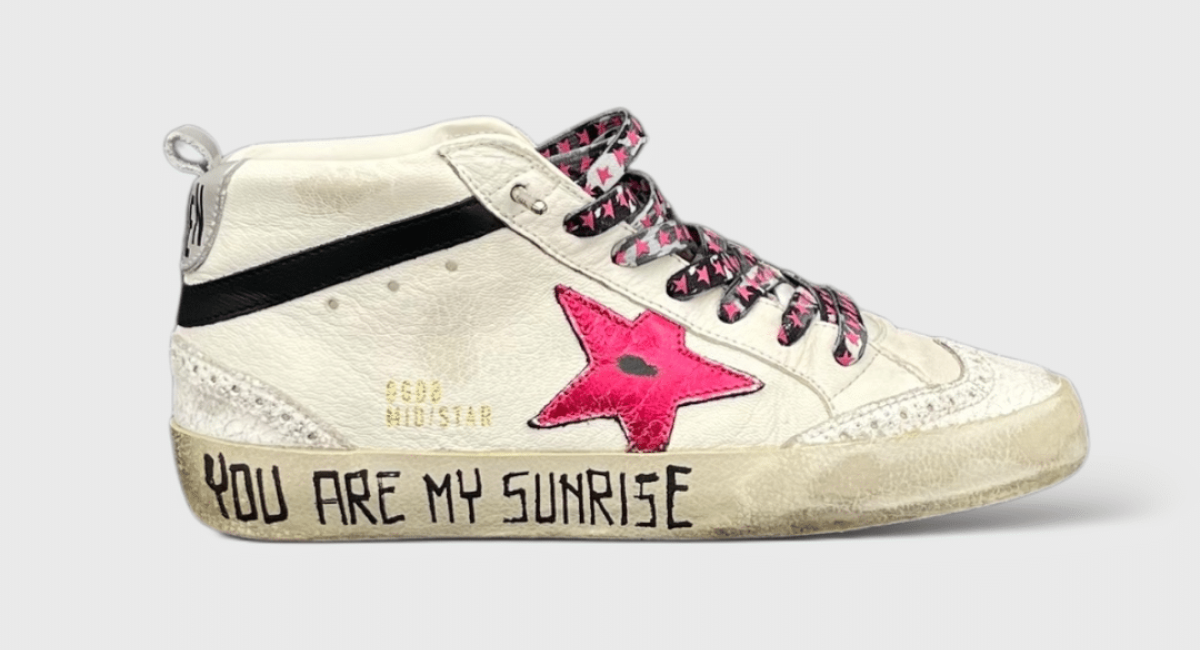 0000001112 Golden Goose Mid star Blanc/Rose 37