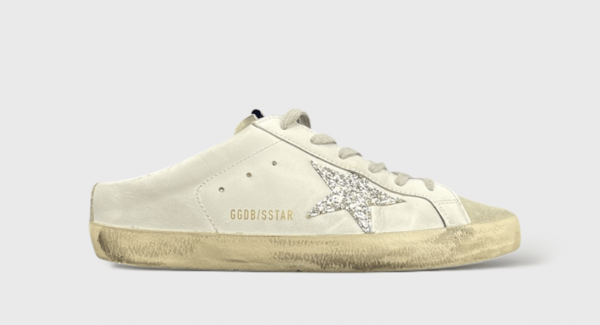 9395 Golden Goose Mules Super star Blanc/argent 39
