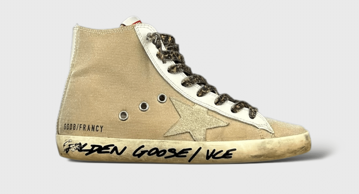 0000000544 Golden Goose Francy Or/Léopard/Paillettes 36