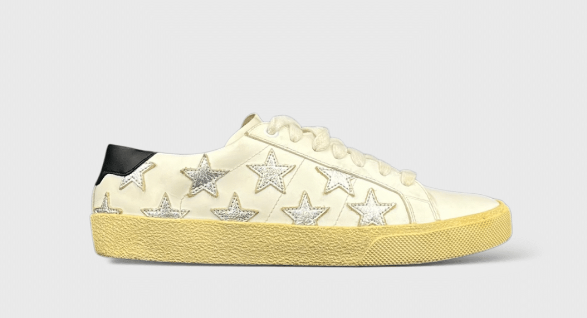 0000000735 Yves Saint Laurent Court Classic Blanc/Argenté/Noir 37