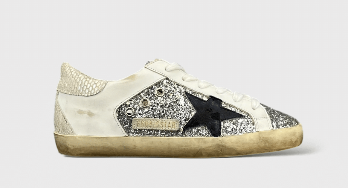 9240 Golden Goose Super Star Paillettes Argent/Noir 35
