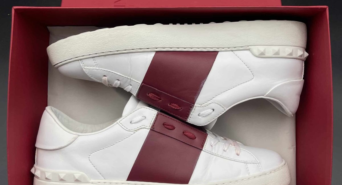 valentino open blanc/rouge bordeau 40