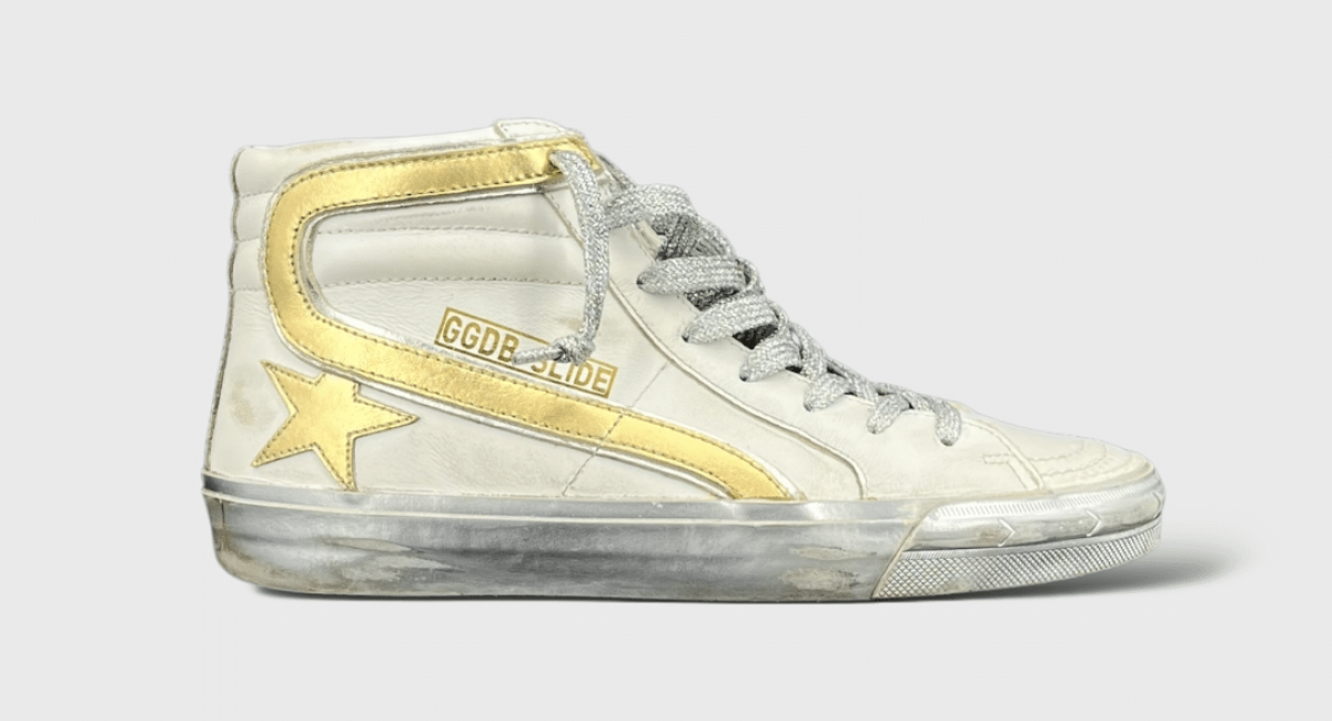 8092 Golden Goose Slide blanche/or 37
