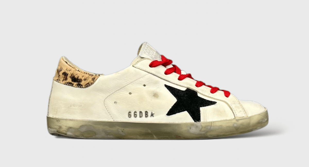 9093 Golden Goose Superstar Blanche/Rouge/Léopard 38