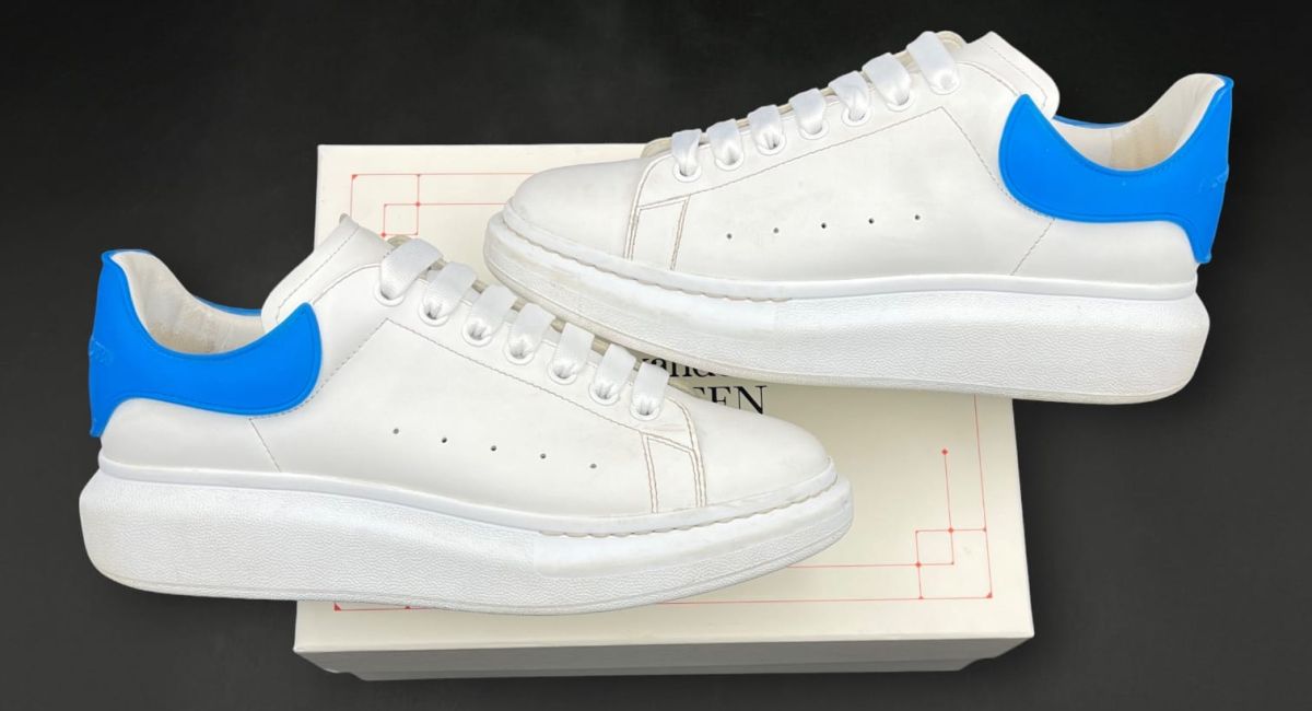 Alexander McQueen Oversize Blanc Bleu 43,5