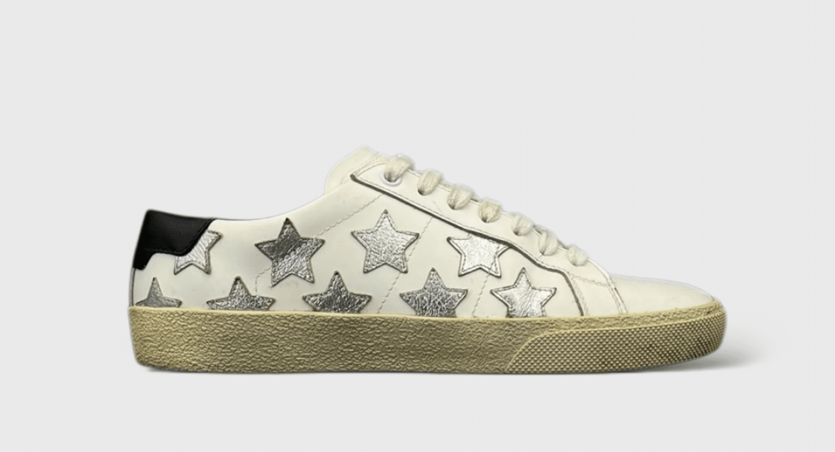 8727 Yves Saint Laurent Court Classic Blanc/noir/Argenté 36