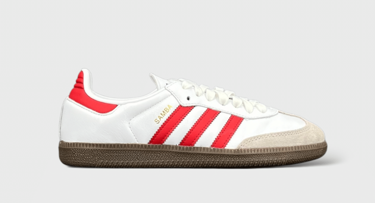 8937 Adidas Samba Blanc/Rouge 44