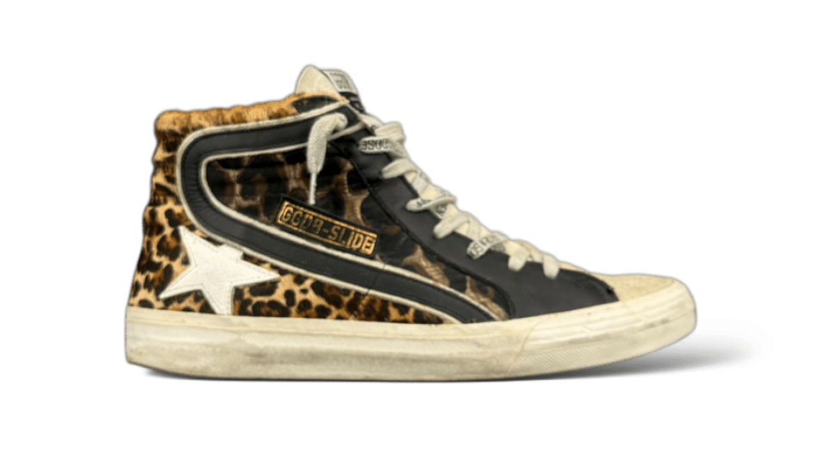 0000002397 Golden Goose Slide Léopard/bleu 40