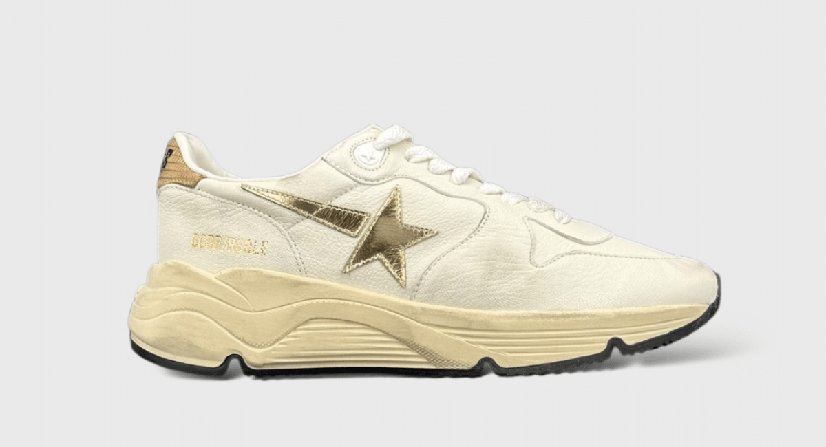9884 Golden Goose Running Blanc/Or/Marron 38