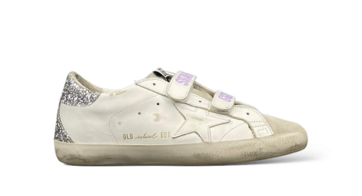 0000001632 Golden Goose Old School Blanc/Argenté/Paillette 39