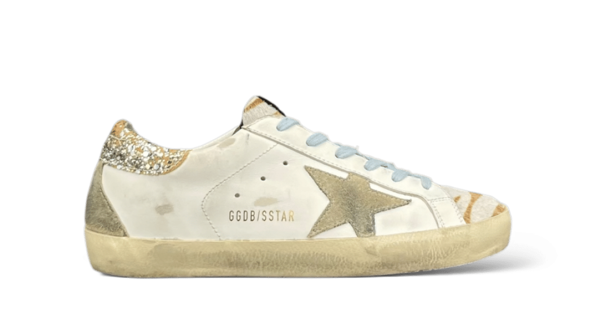 0000001621 Golden Goose Super Star Blanc/Paillette/Tigré 36