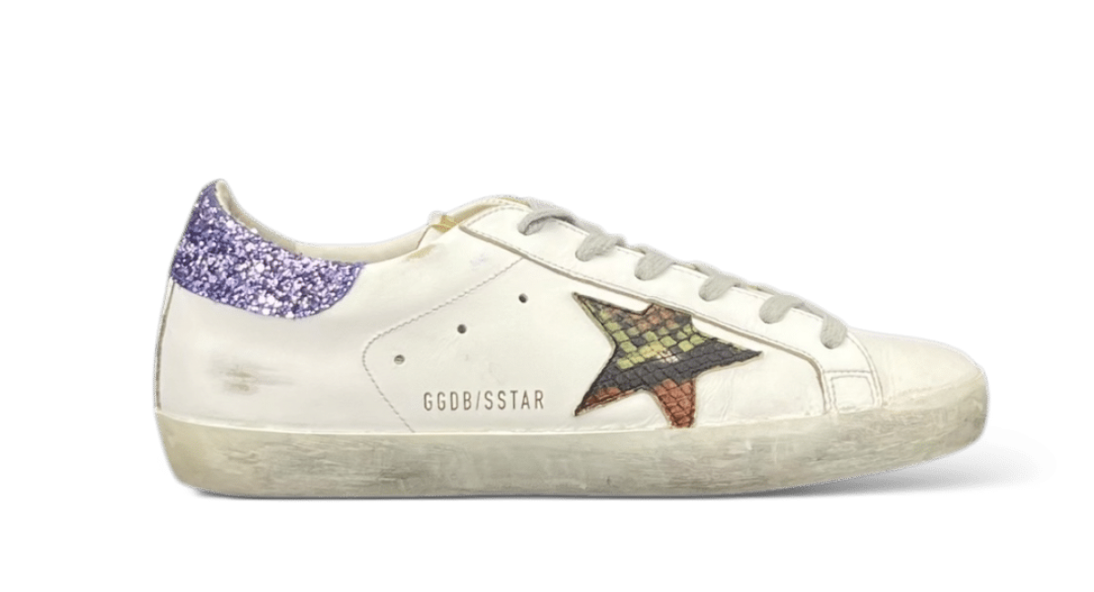 0000001428 Golden Goose Super Star Blanc/Violet/Paillette 38