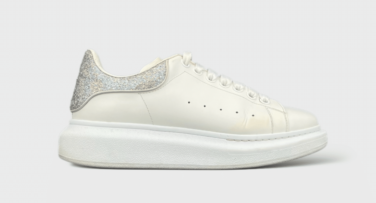 9137 Alexander McQueen Oversize Blanc/Gris/Paillettes 39