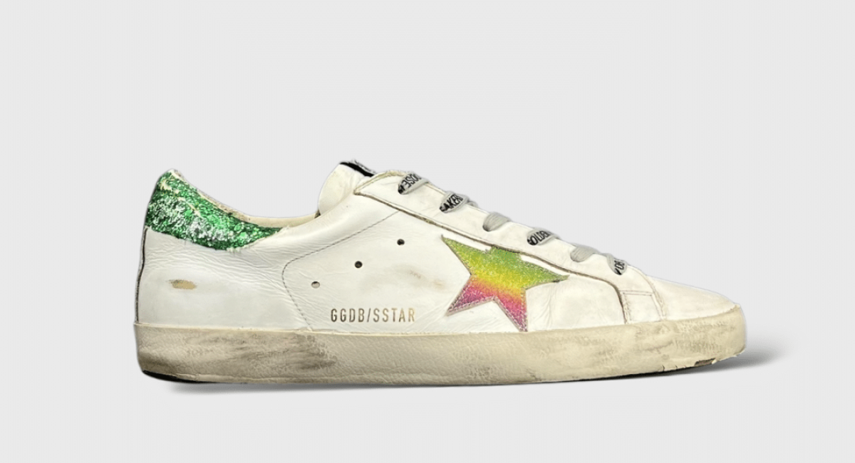 0000000453 Golden Goose Super Star Paillette/Vert/Rose/Jaune 40