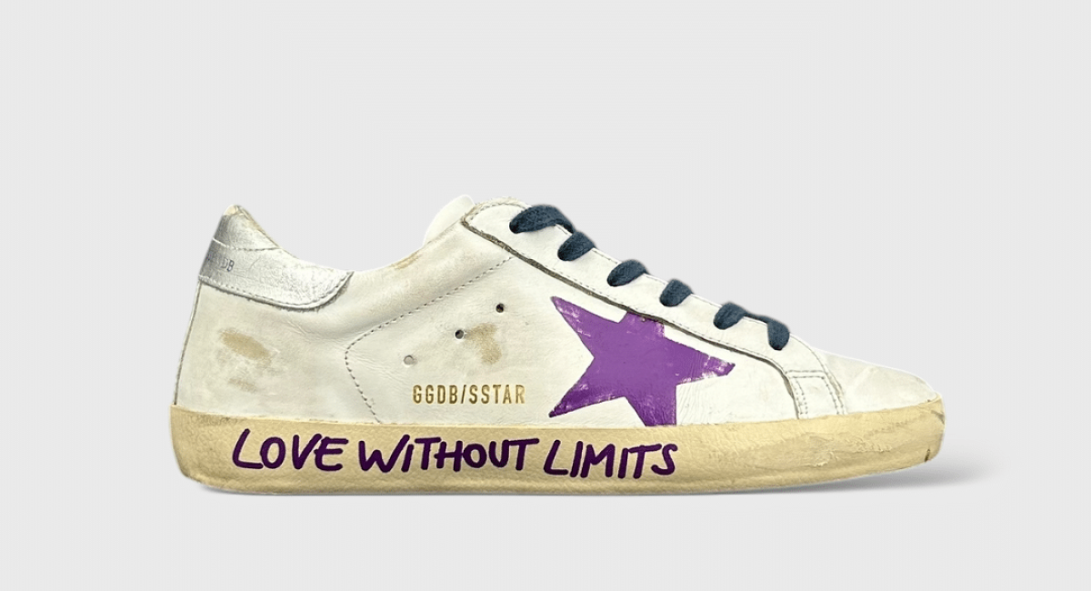 8014 Golden Goose Super Star Blanc/Argenté/Violet 38