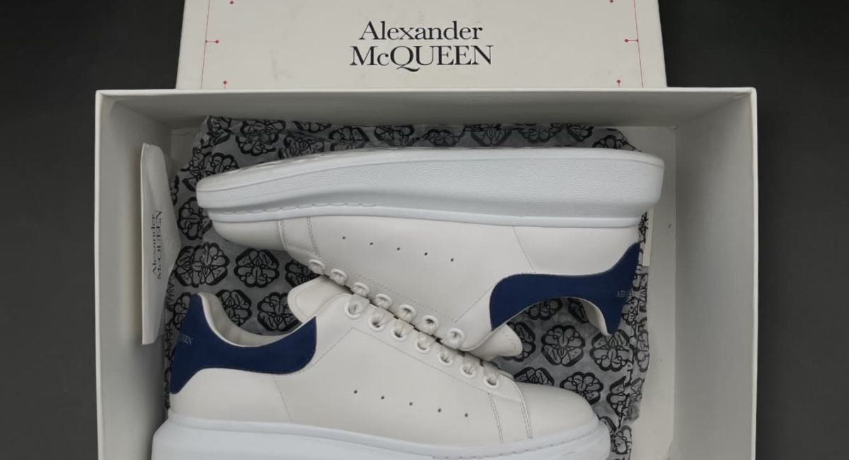 Alexander McQueen Oversize Blanche/bleu 40,5