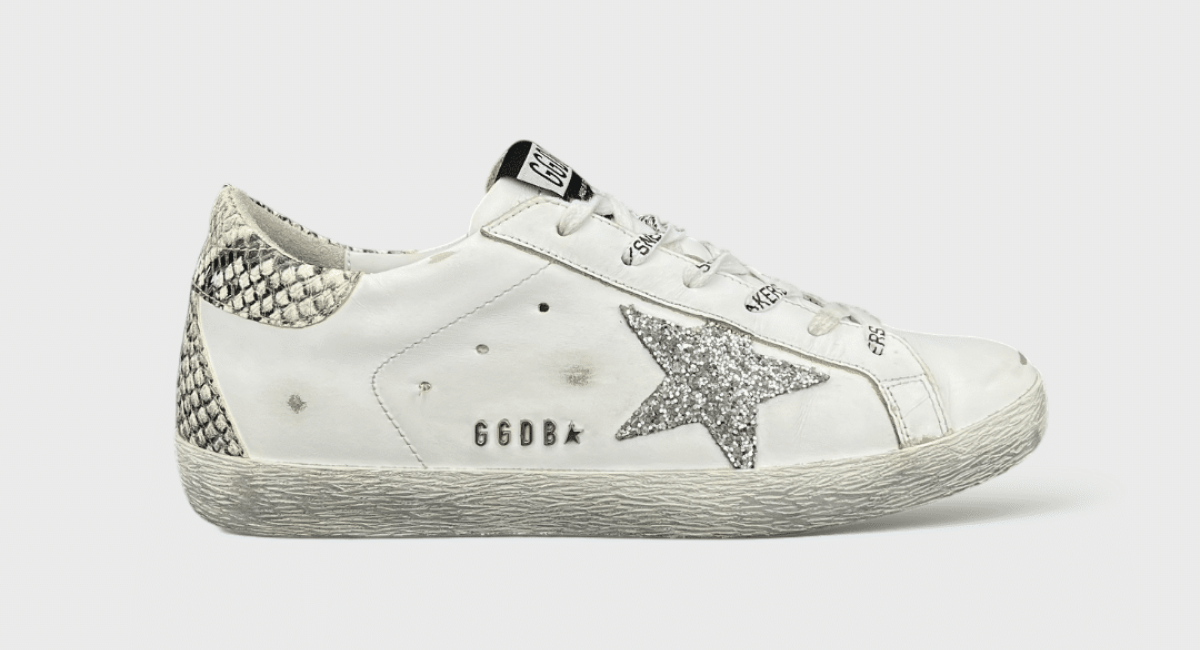 Golden Goose Superstar blanche/argenté/python 38