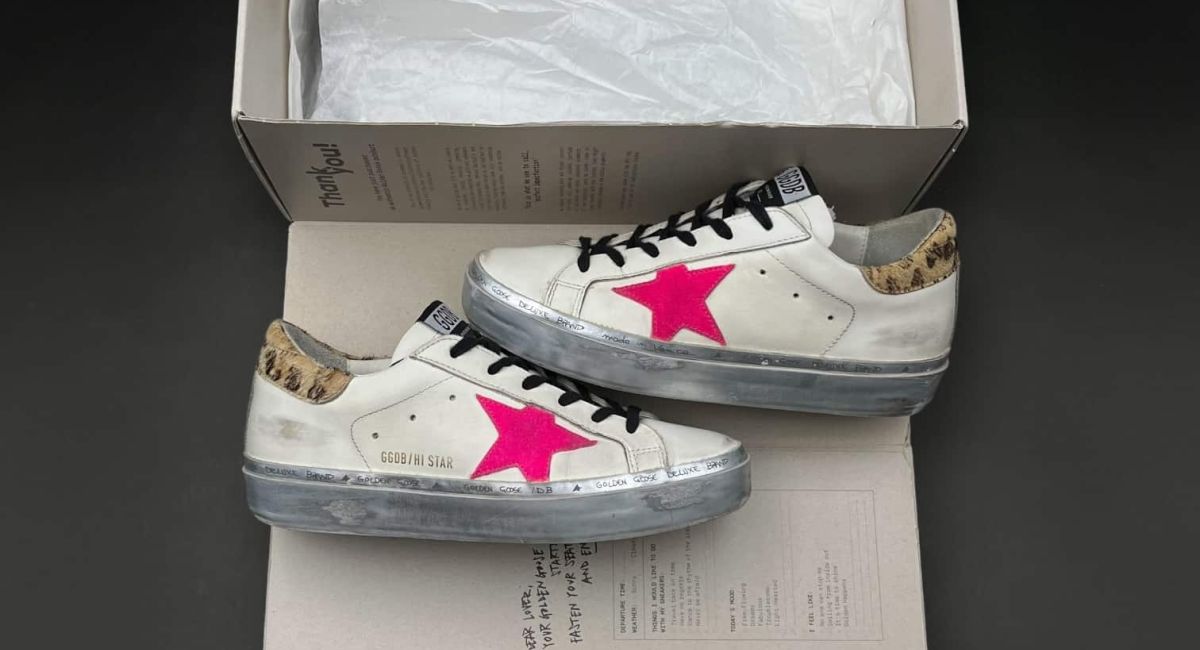 Golden Goose Hi Star Blanc/Rose 37