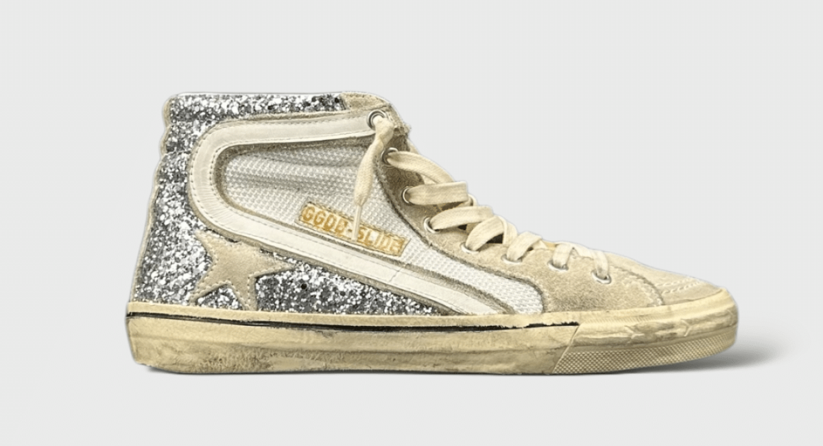 9960 Golden Goose Slide Blanc/argenté 39