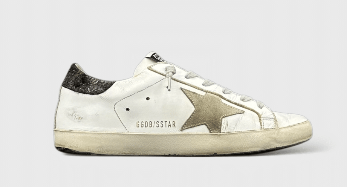 10110 Golden Goose Superstar Blanc/Gris/Léopard/Paillette 36