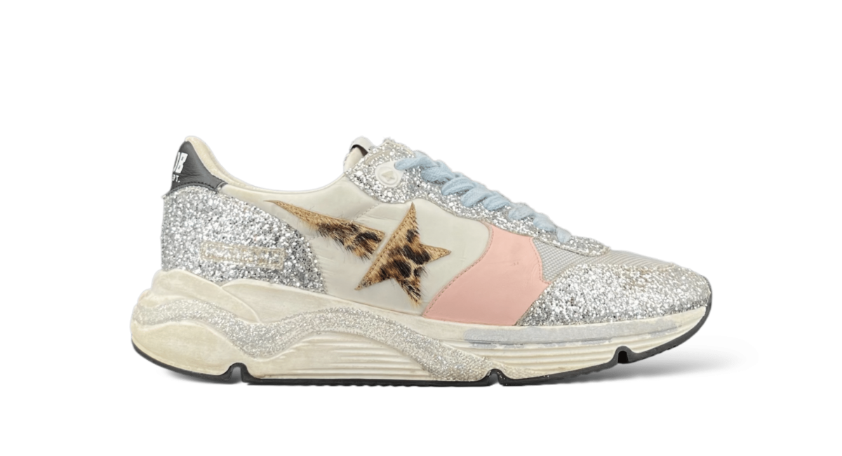 Golden Goose Running Argent/Leopard/Rose 39
