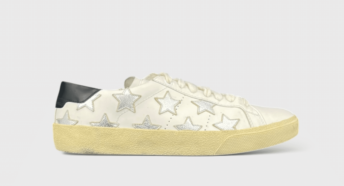 8025 Yves Saint-Laurent Court Classic Blanc/Argenté 38