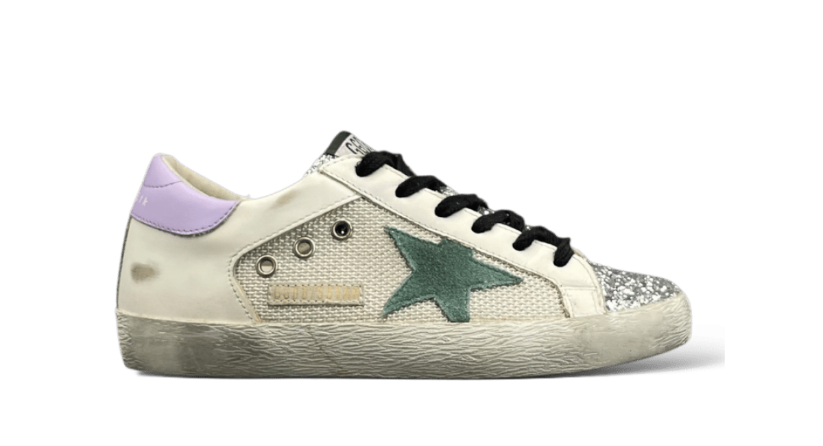 0000001538 Golden Goose Super Star Vert/Violet/Paillette 37
