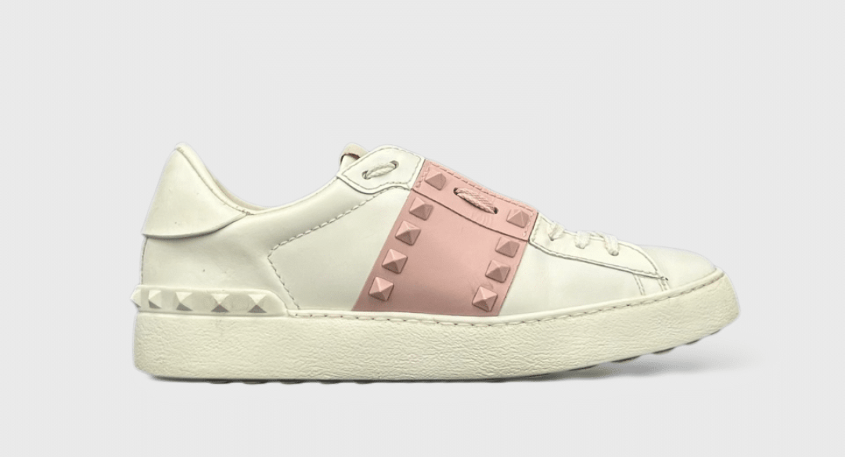 0000000919 Valentino Rockstud Blanc/Rose 37