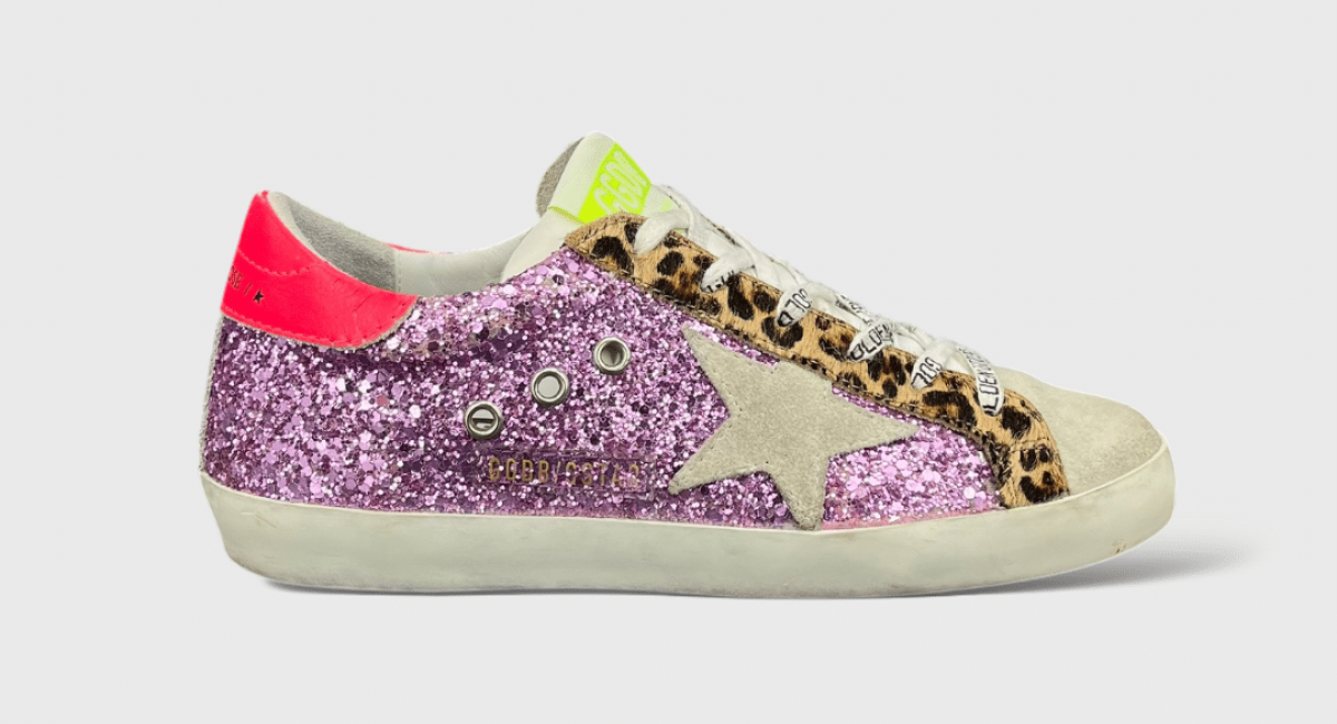 7693 Golden Goose Superstar violette/léopard/rose 36